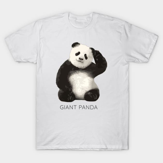 Giant panda (Ailuropoda melanoleuca) T-Shirt by AmazighmanDesigns